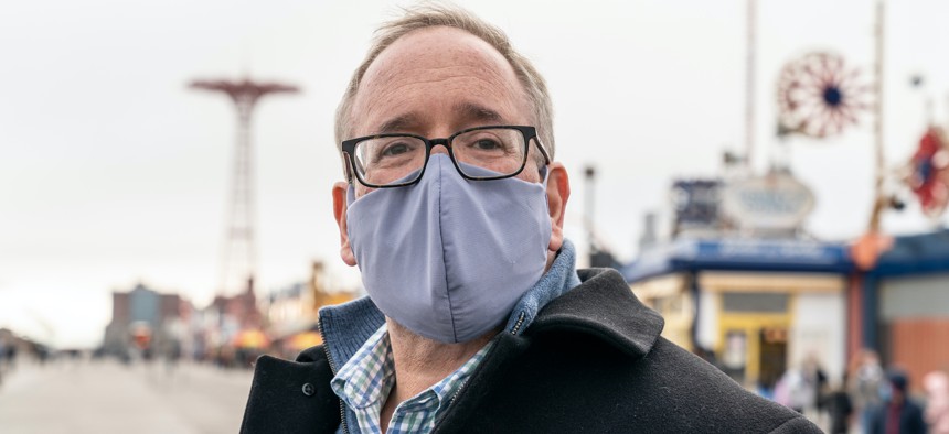 Scott Stringer at Coney Island on April 9.