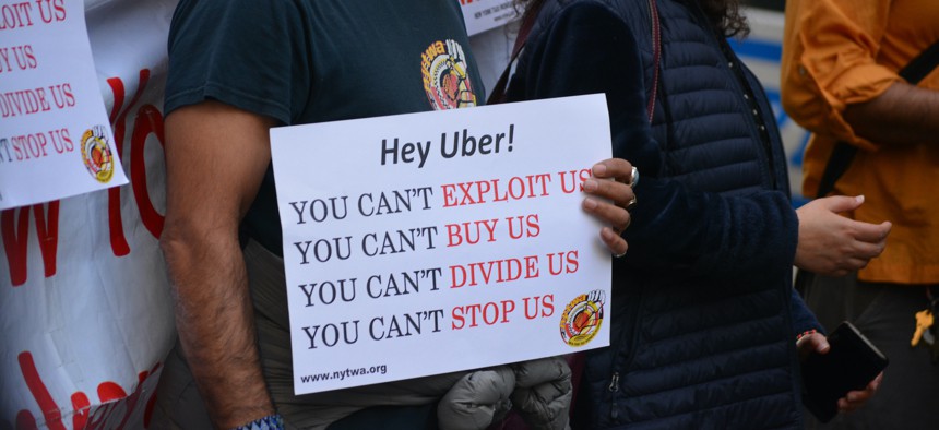 Protesting Uber's working conditions