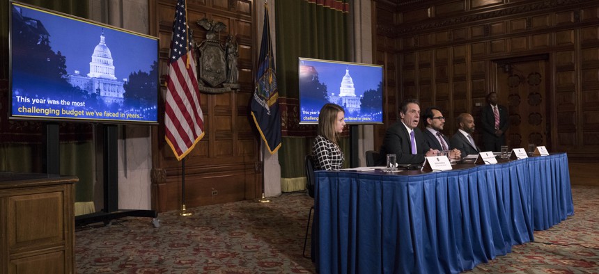 Gov. Andrew Cuomo announces the highlights of the fiscal year 2019 state budget. 