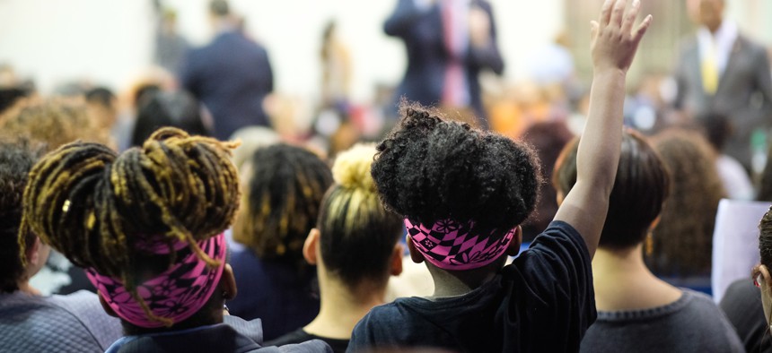 A community townhall in the Bronx.