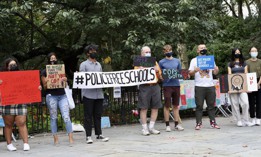 Protestors for police free schools.