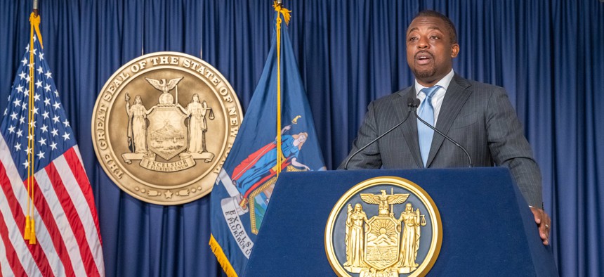 Lt. Gov. Brian Benjamin at his swearing in on Sep. 9.