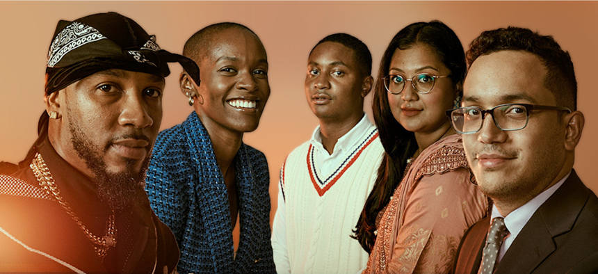 Left to right: Chris Smalls, Kaitesi Munroe, Chi Ossé, Shahana Hanif, and Shaun Abreu