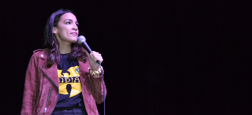 Rep. Alexandria Ocasio-Cortez took the stage in a downtown Buffalo theater to support Buffalo mayoral candidate India Walton.