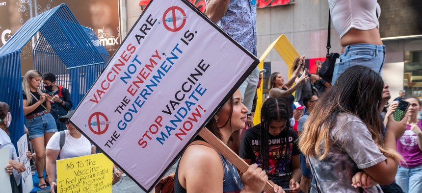 As New York City moves to enforce its latest COVID-19 vaccine mandate for all municipal workers on Friday, protests are expected to continue.