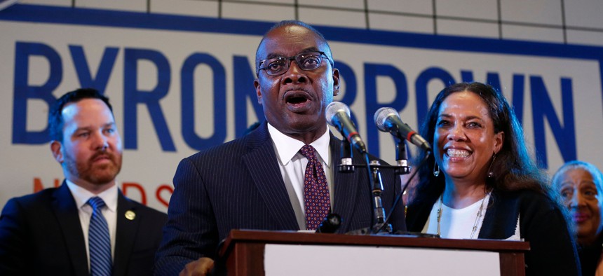 Byron Brown at his election night party on Nov. 2.