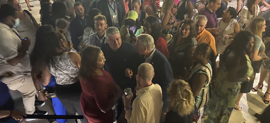 The politician-studded crowd at SOMOS feat. Letitia James, Eric Gonzalez, and David Weprin.