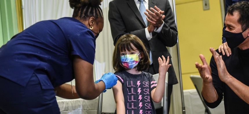 Students at P.S. 19 receive the COVID-19 vaccine.