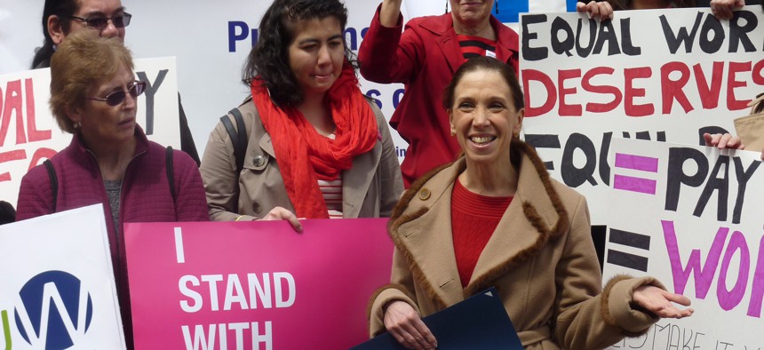 Assembly Member Amy Paulin at a Planned Parenthood rally.