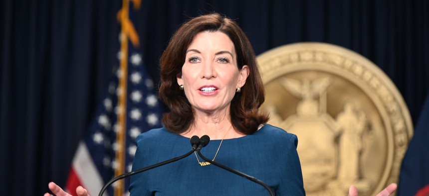 According to the latest Siena College poll Gov. Kathy Hochul continues to have a double-digit lead over her opponents in the Democratic gubernatorial primary.