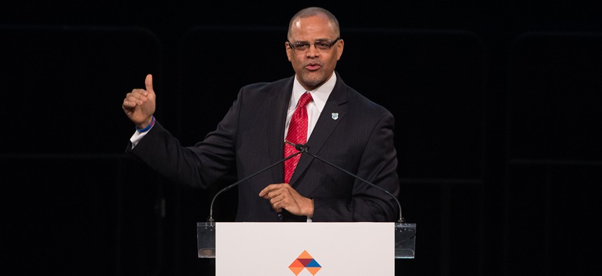 President and CEO of the Eagle Academy Foundation David Banks speaks at the Eagle Academy Foundation's annual fundraising breakfast titled Soaring Beyond on April 29, 2016 at Gotham Hall in New York City.