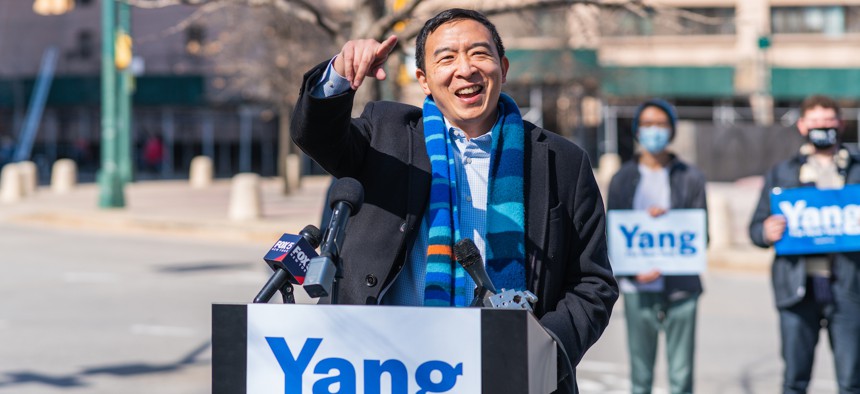 Andrew Yang on the NYC mayoral campaign trail