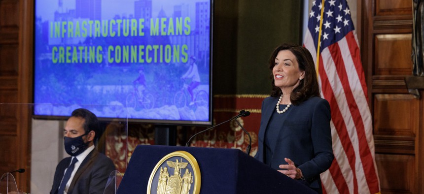Gov. Kathy Hochul’s executive budget includes record spending on education and the largest capital plan to improve infrastructure in state history.