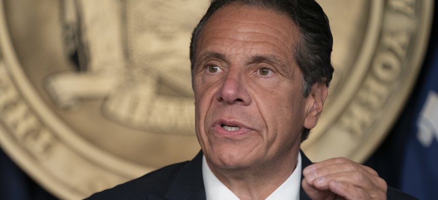 Governor Andrew Cuomo at a press conference on on Aug. 2, 2021. 