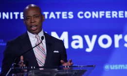New York City Mayor Eric Adams speaks during the 90th Winter Meeting of USCM on January 20, 2022 in Washington, DC.