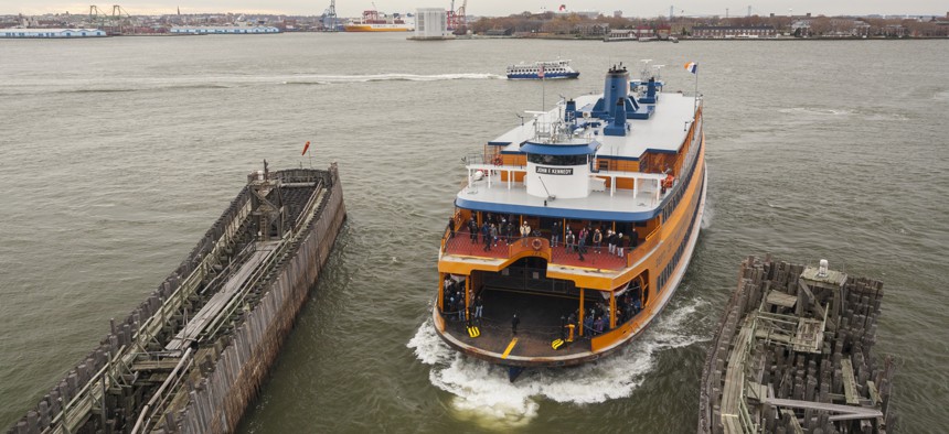 SNL stars Pete Davidson and Colin Jost, reportedly the new owners of the decommissioned Staten Island ferry boat.