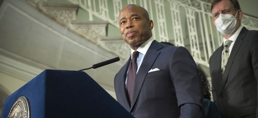 New York City Mayor Eric Adams announces at City Hall on Monday the appointments of his climate leadership team that will focus on environmental protection and environmental justice. 