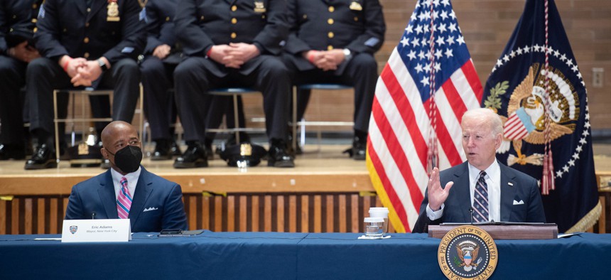 President Joe Biden and Eric Adams on Feb. 3.