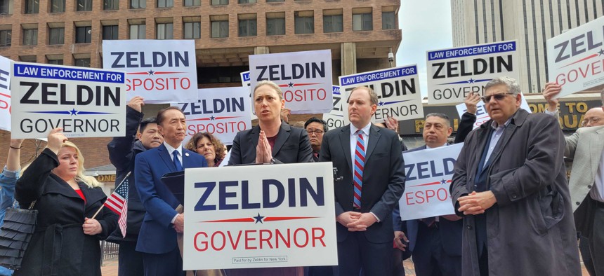 NYPD Deputy Inspector Alison Esposito will be Rep. Lee Zeldin's running mate.