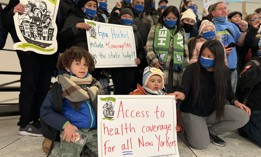  Immigrant activists and advocates rallied in Albany, calling for the passage of legislation that would expand state-funded health insurance to undocumented immigrants. 