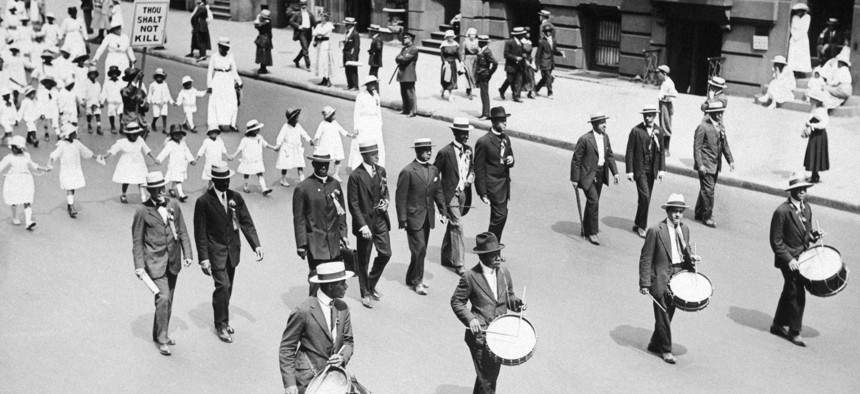 An anti-lynching parade in Harlem in 1919.