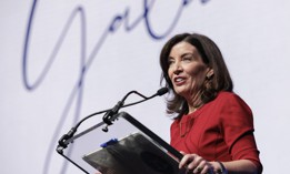 Gov. Kathy Hochul speaks at the 11th annual Minority-and Women-Owned Business Enterprise Forum.