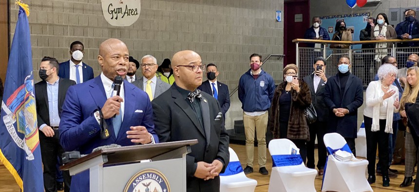 Eric Adams and Assembly Member Eddie Gibbs.