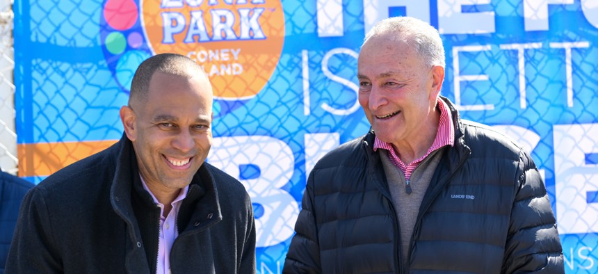 Rep. Hakeem Jeffries and Sen. Chuck Schumer.