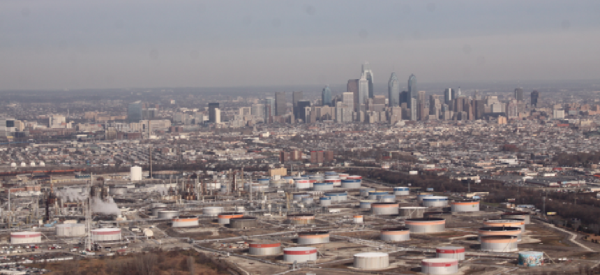 Philadelphia Energy Solutions' South Philadelphia operations, with Center City in the background - from the company website