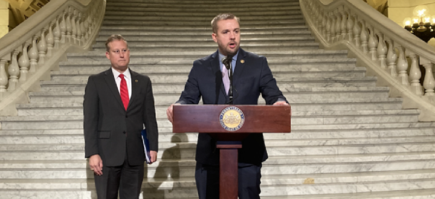 House Speaker Bryan Cutler and state Sen. Ryan Aument