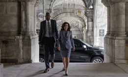 Rep. Antonio Delgado and Gov. Kathy Hochul in Albany to announce Delgado's appointment as Lieutenant Governor. 