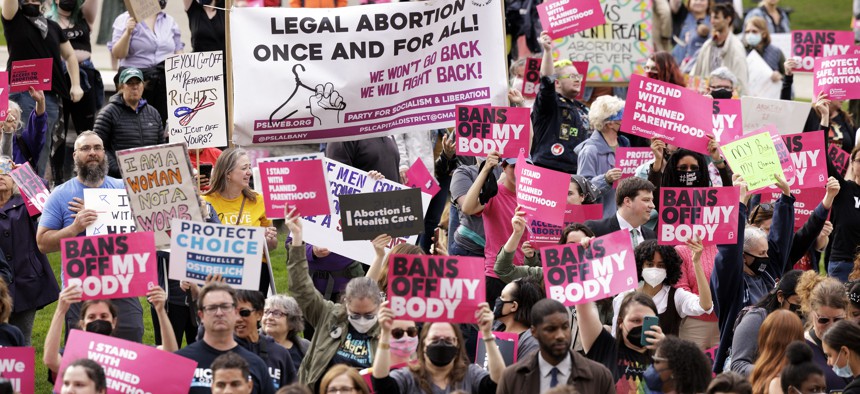 Planned Parenthood rally outside the capitol in Albany.