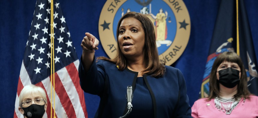 Attorney General Letitia James on May 9 announcing the new program to provide resources to abortion providers in New York State.
