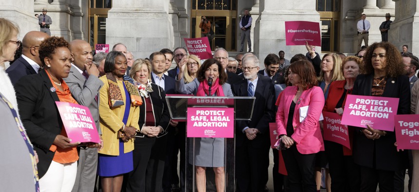 Gov. Kathy Hochul at a Planned Parenthood rally on May 3.