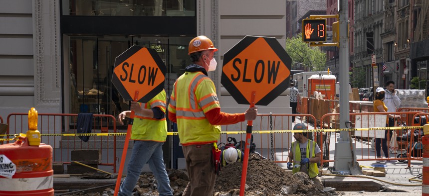 Construction flaggers are responsible for directing traffic around construction sites. It is one of the industry's most dangerous jobs. 