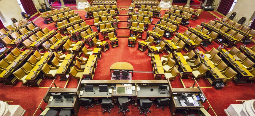 State legislative chambers in Albany.