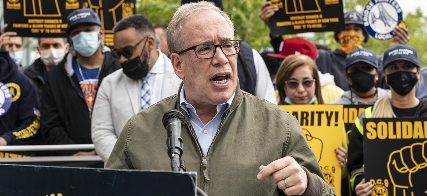 Former New York City Comptroller Scott Stringer speaking during his 2021 mayoral campaign.