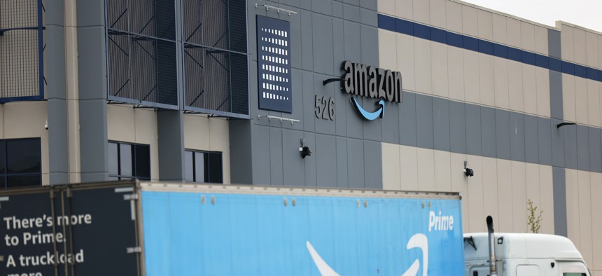 The Amazon LDJ5 warehouse in Staten Island.