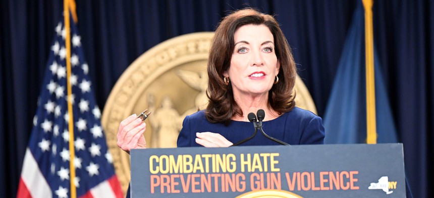 Gov. Kathy Hochul said abortion rights and gun laws were at the top her list of priorities for the end of the session. 