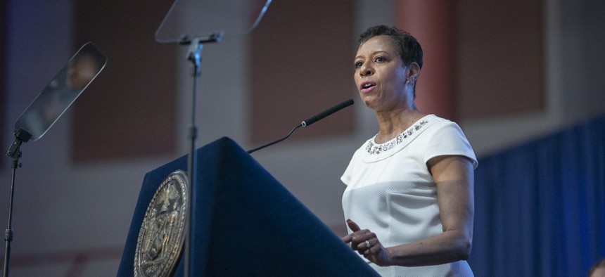 City Council Speaker Adrienne Adams at her State of the City address on May 23.