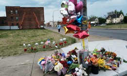 A memorial for the victims of the mass-shooting in Buffalo on May 14.
