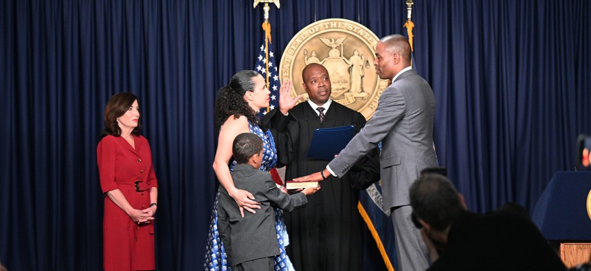 Antonio Delgado is sworn in as Lt. Gov. on May 25.