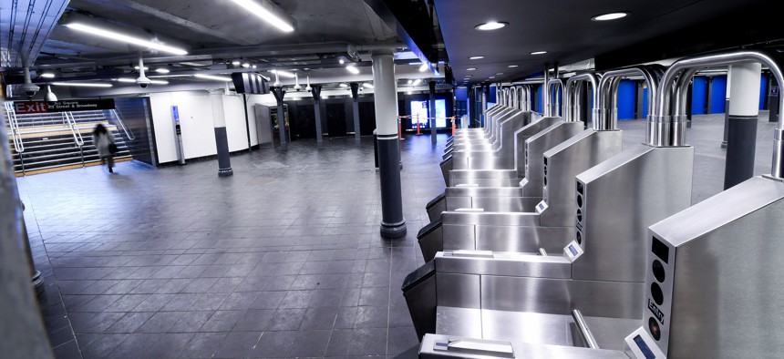 The Time's Square Subway entrance.