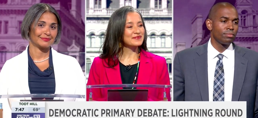 The three candidates for lieutenant governor, from left, Diana Reyna, Ana Maria Archila and Antonio Delgado