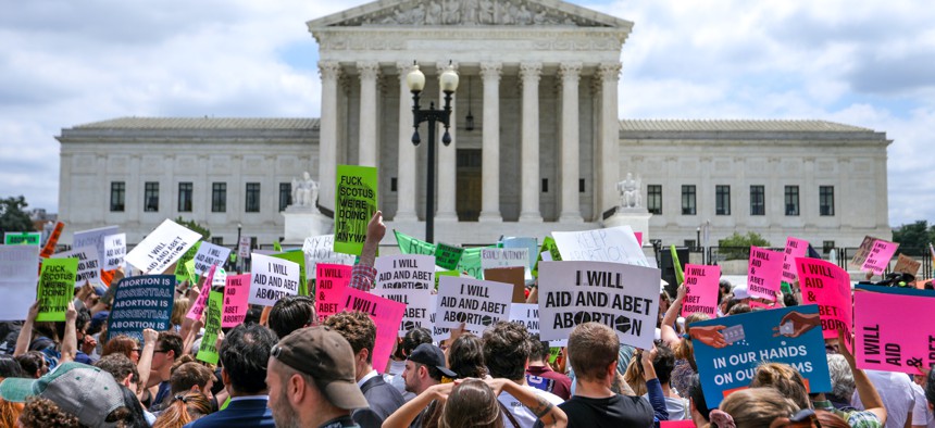 Protesters outside of the Supreme Court on June 24.