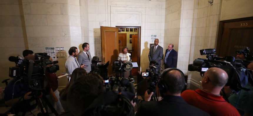 NYS Senate Majority Leader Andrea Stewart-Cousins on July 1.