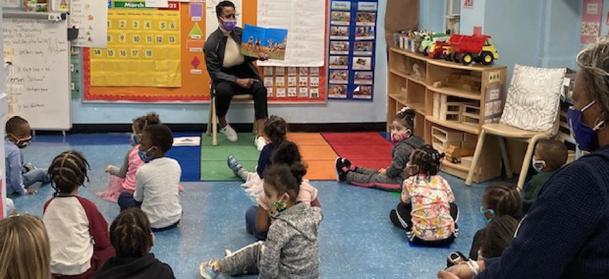 Melisha Jackman with students in Cleveland, Ohio.