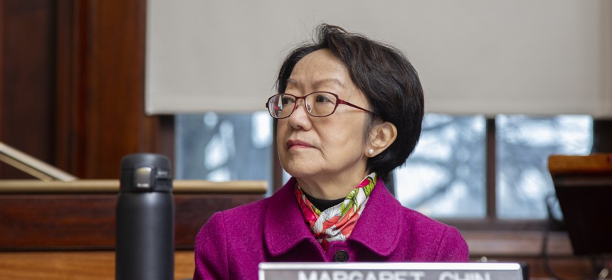 Margaret Chin at the New York City Council's Committee on Youth Services.