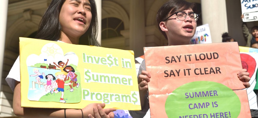Youth calling on New York City to fund summer programs pre-pandemic.