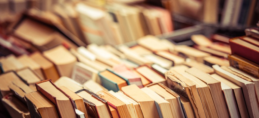Lots of books on shelves